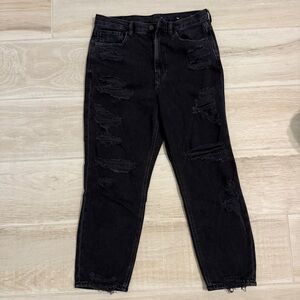 Distressed Black Jeans